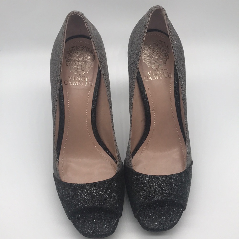 Vince Camuto Black and Gray Heels